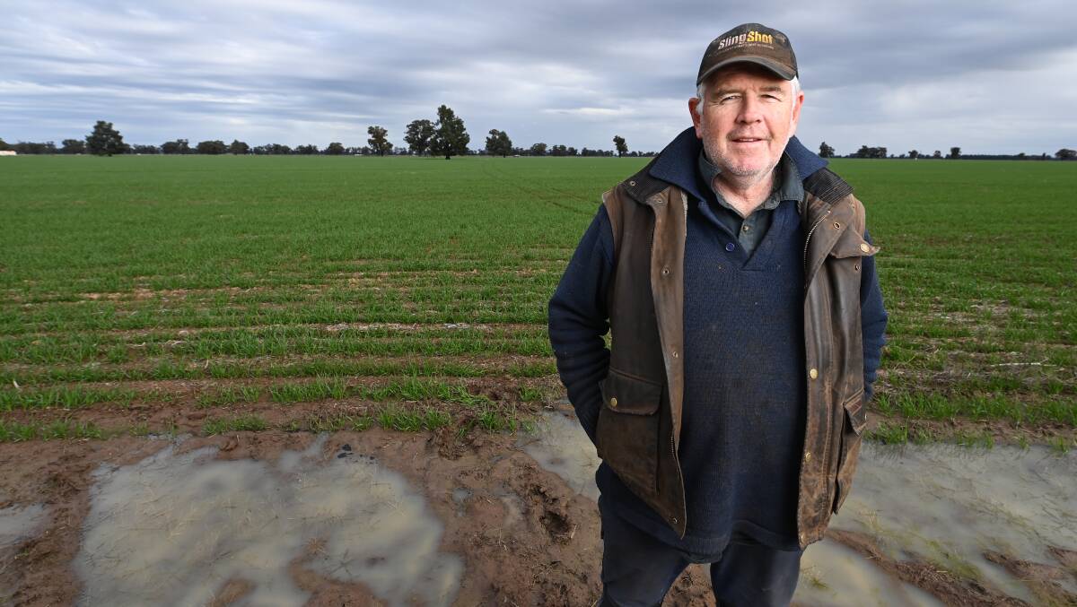 WET AND SOGGY: Riverina farmer Craig Marshall says there's been some high costs so far in the cropping season, but he's confident the returns will be worthwhile. Picture: MARK JESSER