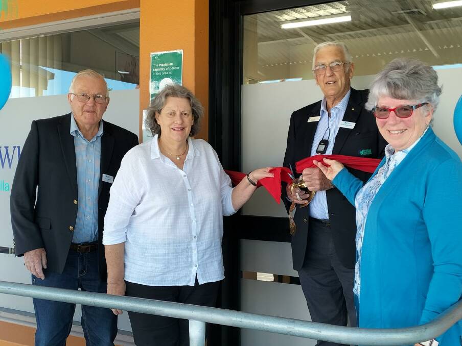 RIBBON CUTTING: Greater Hume Cr Tony Quinn, Mayor Heather Wilton, Councillor Doug Meyer and Holbrook Meals on Wheels president Jenny Parer. Picture: SUPPLIED