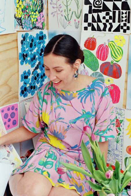 COLOURFUL: Ms Whalley wearing one of her designs. Picture: SUPPLIED