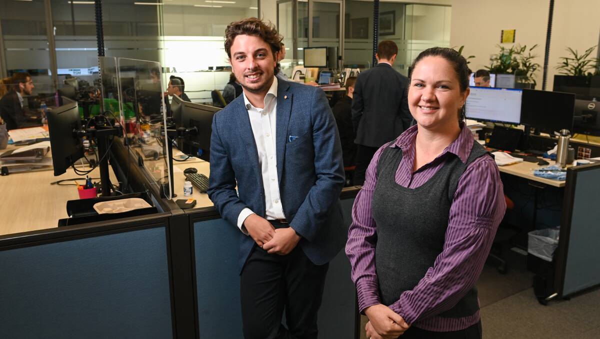 VIBRANT WORKPLACE: RSM Albury employees Ross Dixon and Kylie Chudy have welcomed more flexible work arrangements, which have allowed them to fit more into their personal lives. Pictures: MARK JESSER
