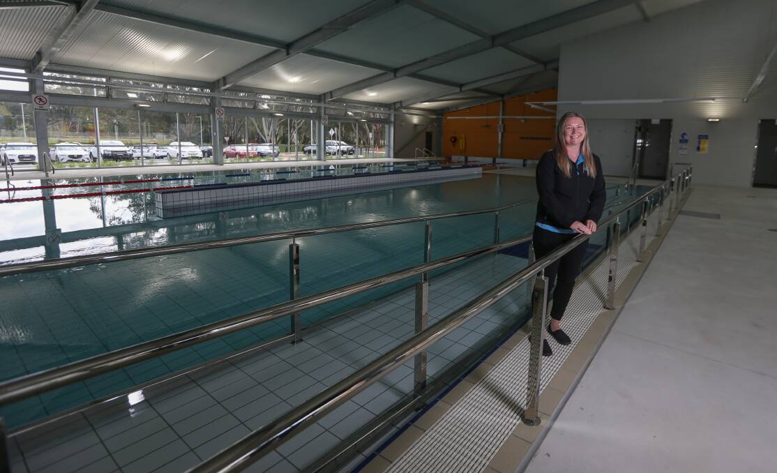 BRAND NEW: Pool Duty Officer Jo Fenn, who will manage the new Corowa Aquatic Centre, which opened yesterday. Picture: TARA TREWHELLA