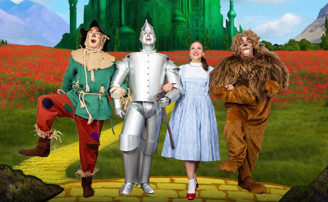 ON THE ROAD: Join the Scarecrow (Joel Bartholomaeus), Tinman (Cameron Walls), Dorothy (Maleah Beckwith) and Cowardly Lion (Peter Uniacke) on their journey to the Emerald City over the next few weeks. Picture: ROB LACEY