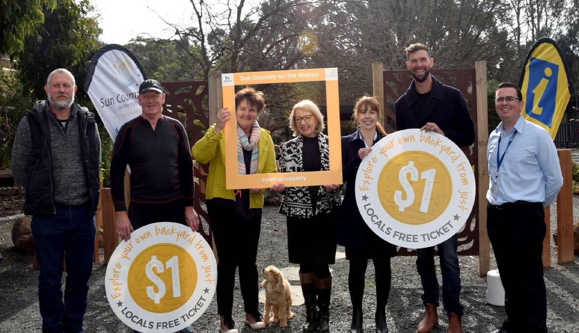 SUN COUNTRY: Tourism operators from Zanko Produce, Airtree Golfers Resort, and Cactus Country with the Moira Shire Council Tourism team and Deputy Mayor Julie Brooks at the event launch on Thursday. Picture: SUPPLIED