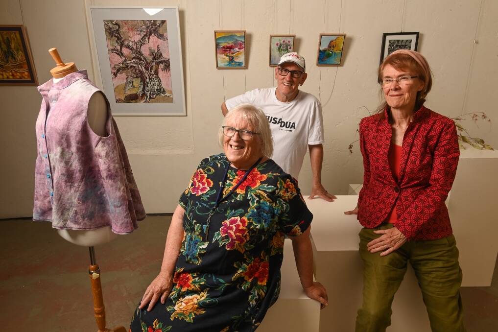 CREATIVE GIFTS GALORE: Creators Artspace will see the year out with a Members Exhibition and Creators Makers Market. Pictured: Abi Thompson, Ian Muir and Therese Pitman. Picture: MARK JESSER