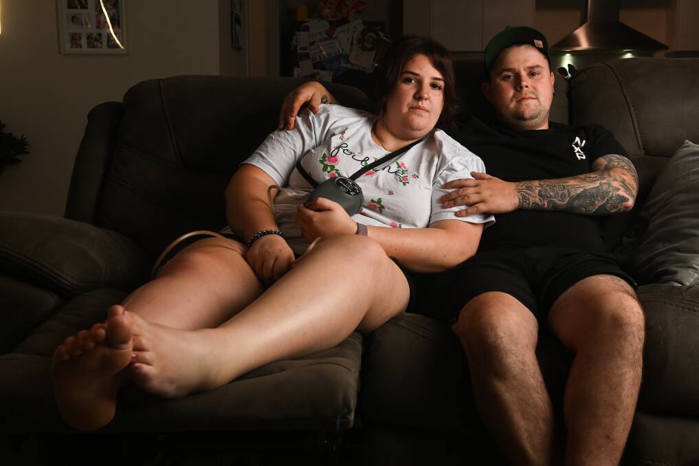 FOREVER CHANGED: Wodonga's Bec and Steven Styles say they've lost trust in Albury Wodonga Health since Ms Styles broke her leg in a car accident last year. Ms Styles has put in a complaint to the hospital after she had jewellery stolen, was called fat and left naked.