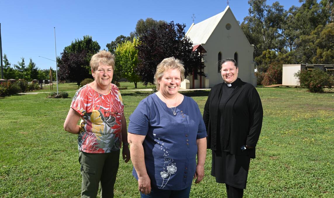 GREAT IDEA: Greater Hume Councillor Jenny O'Neill, Jindera resident Tracy Stevens and Anglican Parish of Northern Albury's Reverend Emily Payne are supporting the idea of a group home to be developed in Jindera. Picture: MARK JESSER