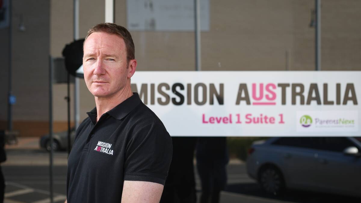 Mission Australia CEO James Toomey outside the organisation's Albury office on Tuesday. He said the charity is expecting 2021 census data to show an increased number of people are experiencing homelessness on the border.