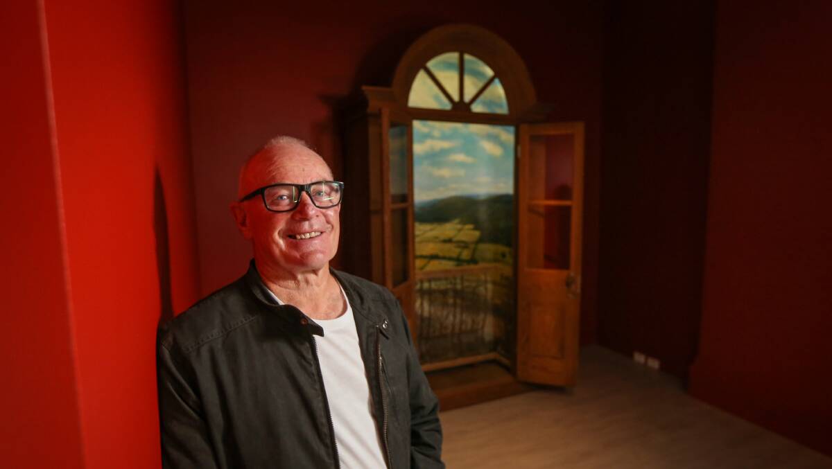 LOOKING AHEAD: Trevor Orford in front of his work Mr Turner's Balcony at MAMA. Picture: JAMES WILTSHIRE
