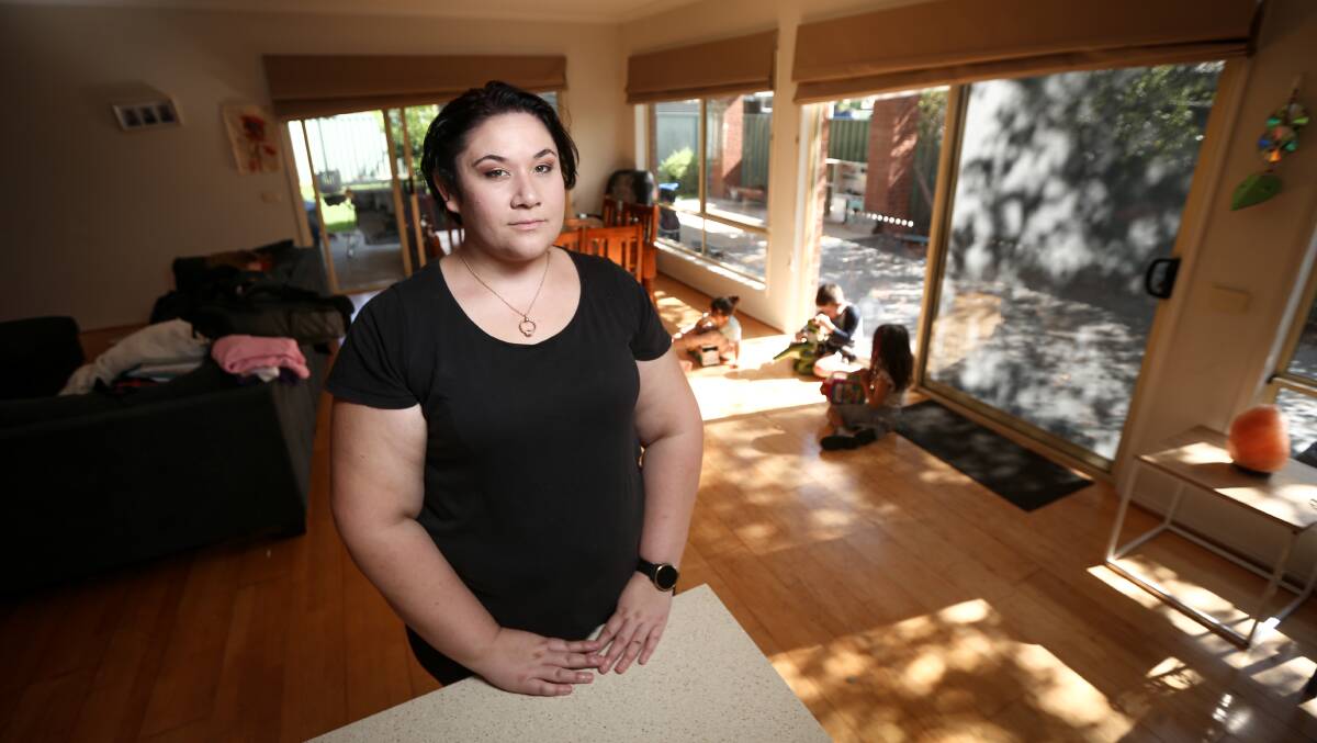NOWHERE TO TURN: Single mum of five Shantelle Melbourne has been trying to find a rental property for her family for since last December when they found out they would need to leave their current home due to a sale of the property. Picture: JAMES WILTSHIRE