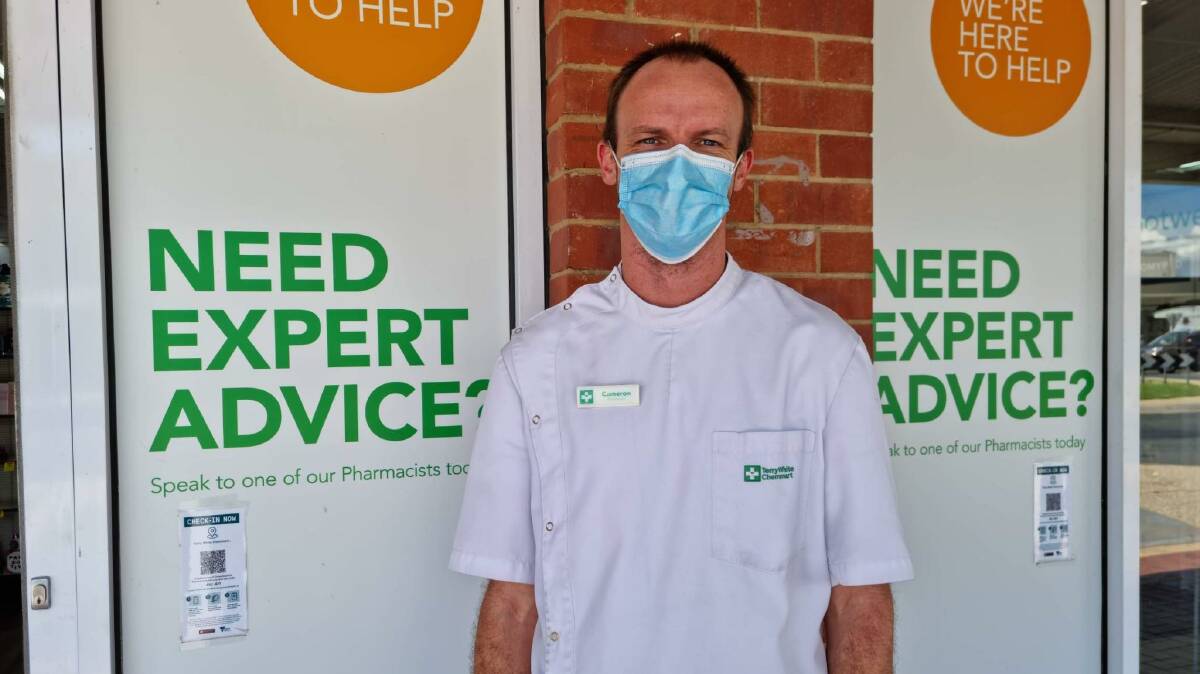 UNDER THE PUMP: Yarrawonga pharmacist Cameron Wood says two staff are in isolation, forcing the closure of the Woods Road Terry White chemist. Picture: SUPPLIED 