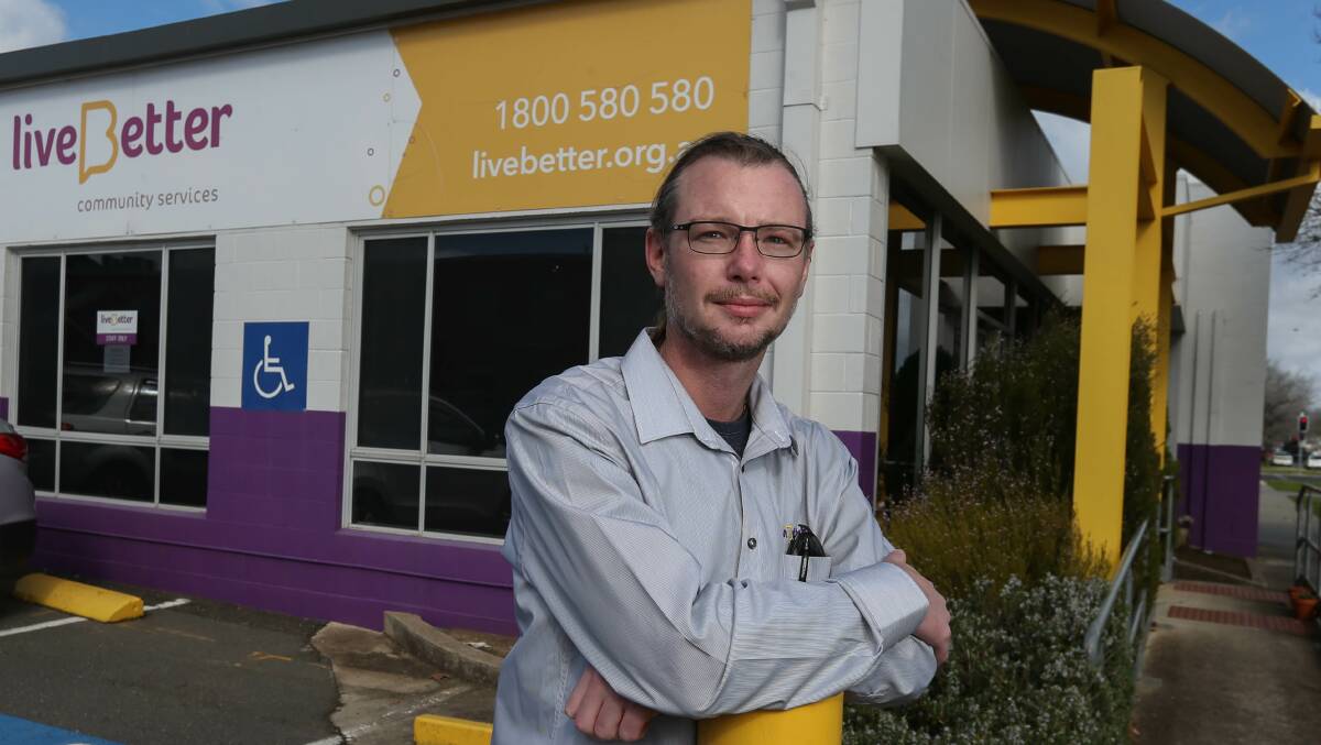 TAKING BOOKINGS: LiveBetter Quality and Compliance Business Partner Sean McIntosh in front of the LiveBetter office on Townsend Street. Picture: TARA TREWHELLA
