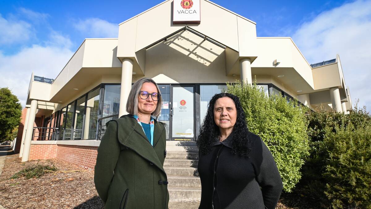 OPEN: Wodonga's Victorian Aboriginal Child Care Agency acting director Hannah Clancy and chief executive Muriel Bamblett. Picture: MARK JESSER