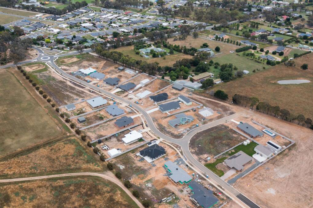 KEEPS ON GROWING: Jindera's new housing estate on Terlick Way is just one example of the huge number of development applications that were put before council last year. Picture: MARK JESSER