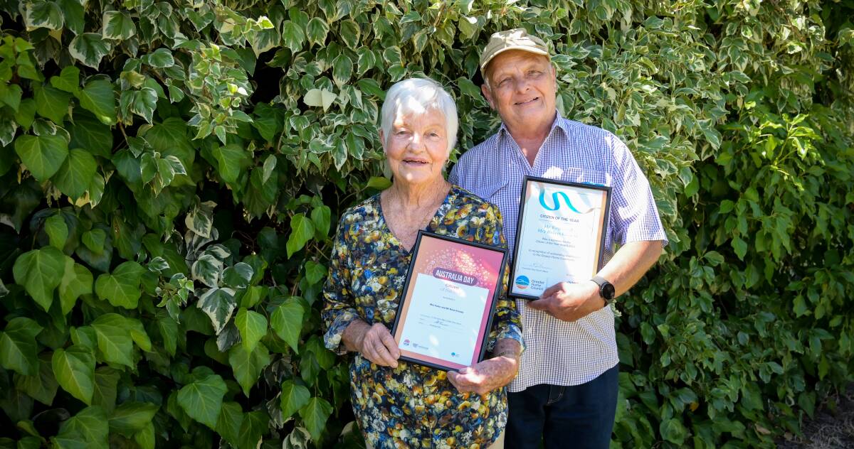 WINNERS ARE GRINNERS: Walla Walla's Helen and Ross Krause were named Citizen's of the Year 2022 for Greater Hume Council. Pictures: LEANNE BICKLEY