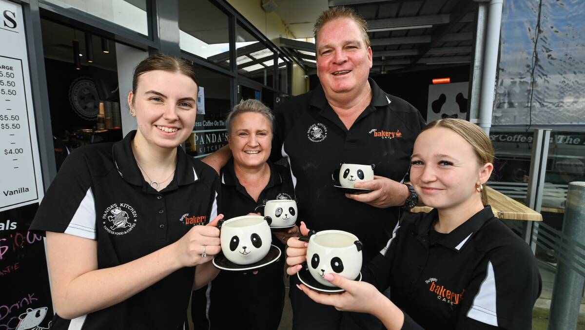 STAFF EFFORT: Panda's Kitchen staff member Bree Hall, with manager Susan Hayes, owner Dean West and staff member Paige Whitehead. Picture: MARK JESSER