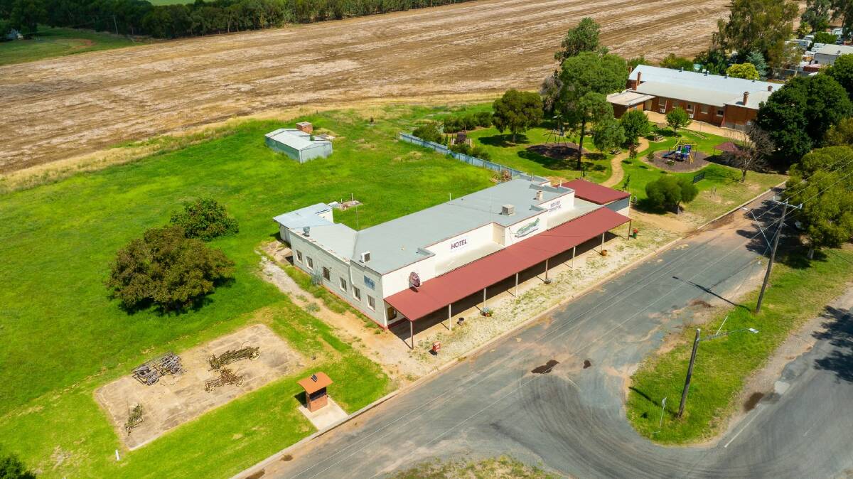 AERIAL VIEW: The former Brocklesby Hotel from above. Picture: KANE REAL ESTATE