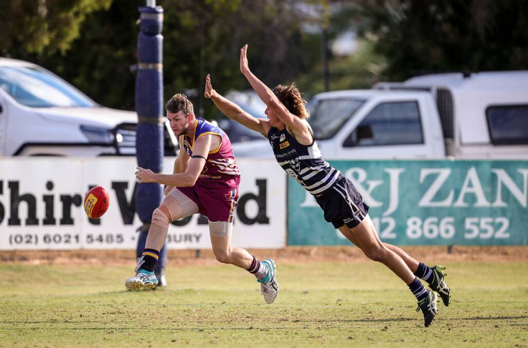 Wahgunyah's players continue to fight on in the TDFL. Picture: JAMES WILTSHIRE