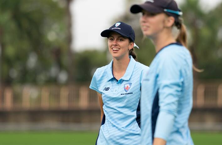 ALL SMILES: Ebony Hoskin's remarkable season continues after she was named in the NSW Breakers squad to face South Australia. Picture: CRICKET NSW