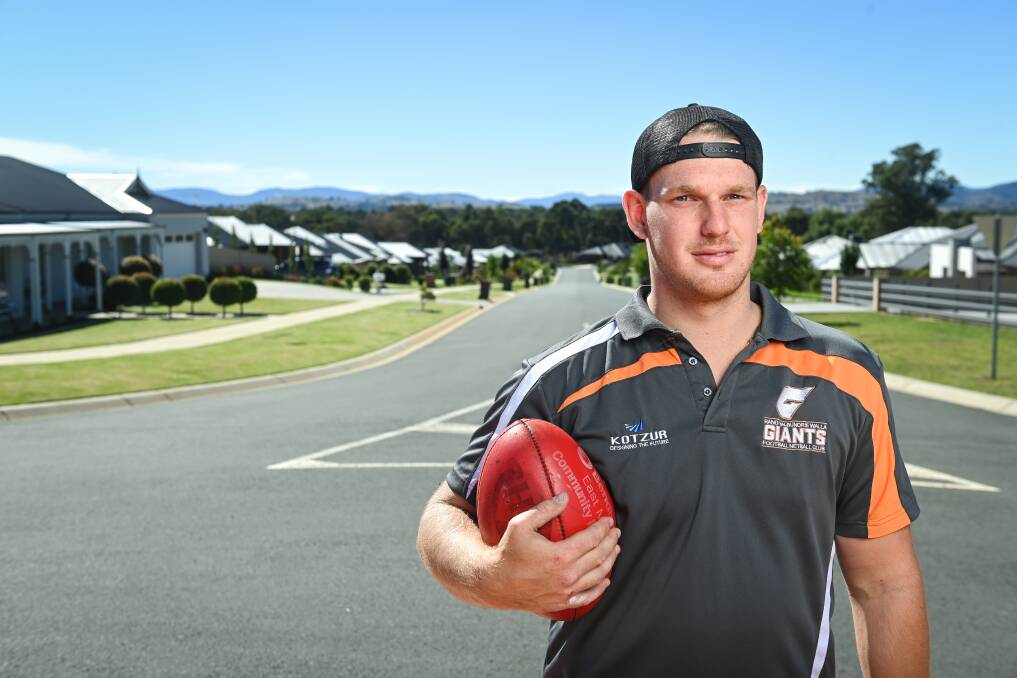 ROAD MAP FOR SUCCESS: Luke 'Kev' Gerecke can't wait to get stuck into the season with Rand-Walbundrie-Walla after the improving Giants finished third in the Hume league under coach Lucas Mellier last year. Picture: MARK JESSER