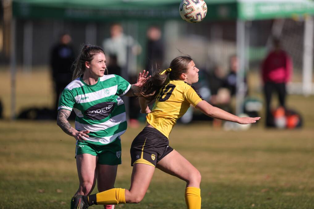 Daisy Tuksar in action against Albury United. Picture by James Wiltshire