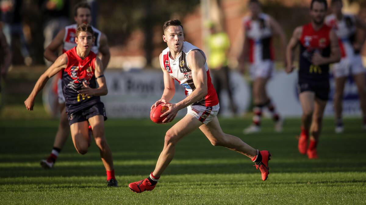TASSIE-BOUND: Lachie Dale is leaving Myrtleford to play for North Hobart and he'll be joined there by former Saints team-mate Luke Quirk. Picture: JAMES WILTSHIRE