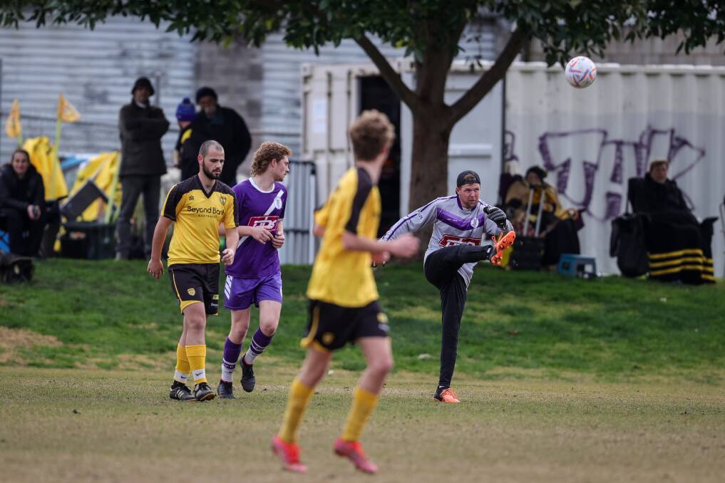 Adam 'Sheepy' Waters launches a kick upfield. Picture: JAMES WILTSHIRE
