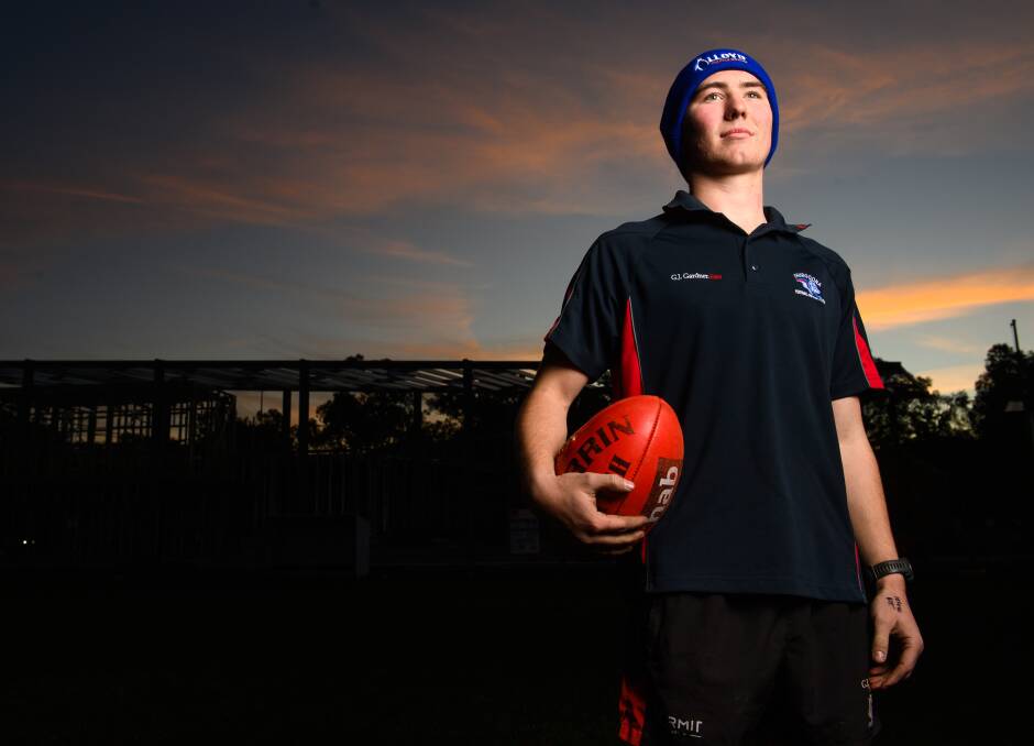 SKY'S THE LIMIT: Ben Ralph's move into the back line is getting the best out of him and the 18-year-old's form has been praised by Thurgoona coach Dan Cleary. The Bulldogs face Beechworth this afternoon. Picture: MARK JESSER