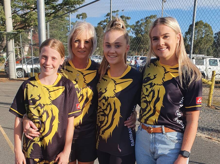 TIGRESSES: Netball president Michelle Hamilton with daughters Darcie, Rylee and Chloe.