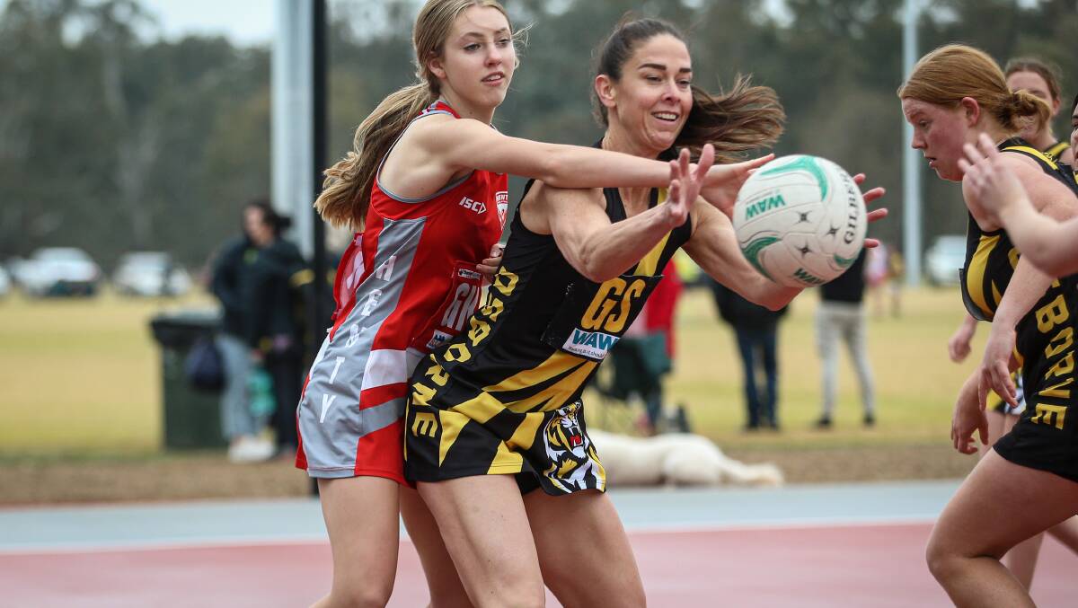 Henty's netballers are playing on new courts this season. Picture: JAMES WILTSHIRE