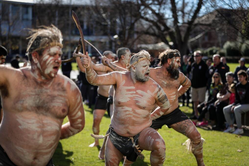 A traditional welcome in Albury's QEII Square. Picture: JAMES WILTSHIRE