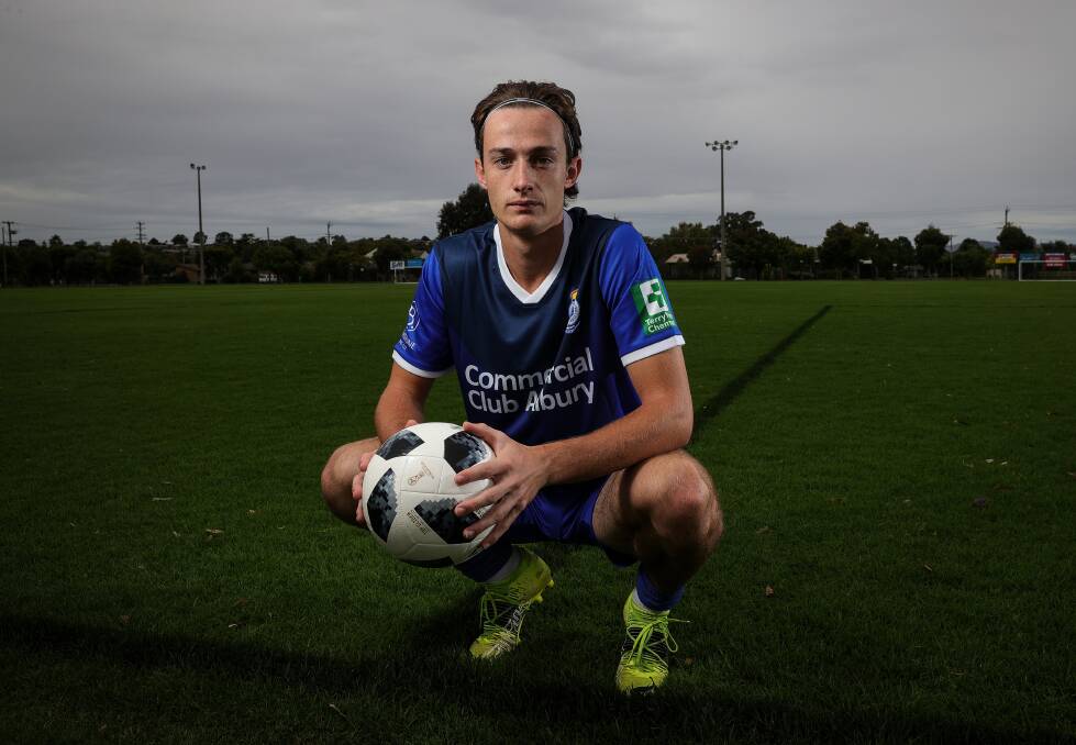 BIG ENGINE: Noah Sredojevic is showing exactly why Albury City coach Ricky Piltz has moved him into midfield this year. Picture: JAMES WILTSHIRE