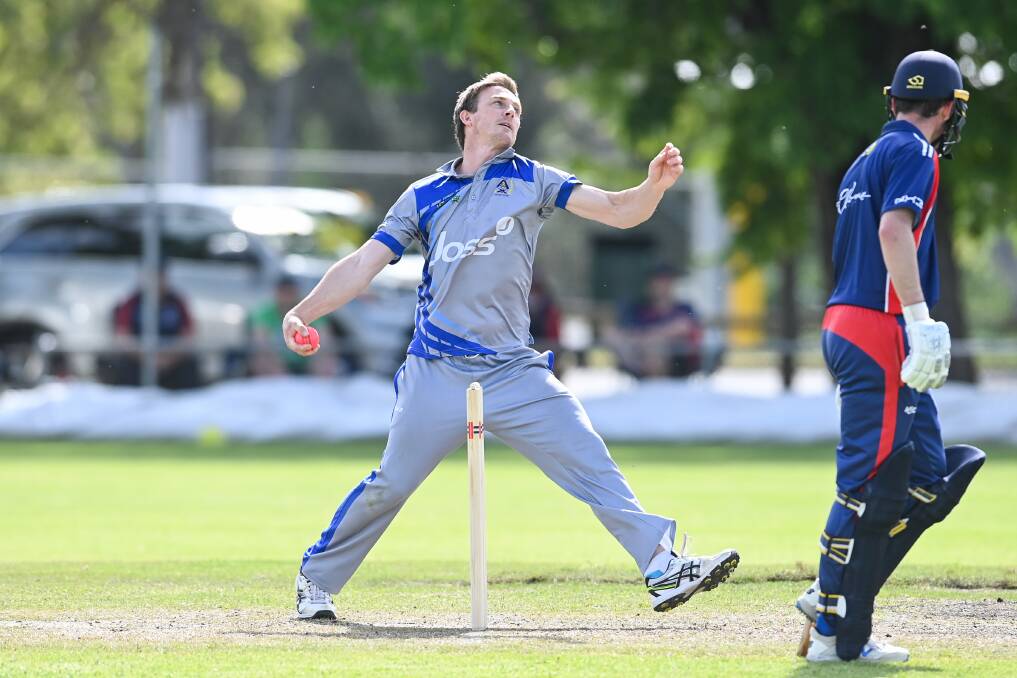 KEY MAN: Kade Brown picked up two wickets for Albury on Saturday and it was his six which clinched a seven-wicket win over Wodonga Raiders on the opening day of the CAW Provincial season. Picture: MARK JESSER