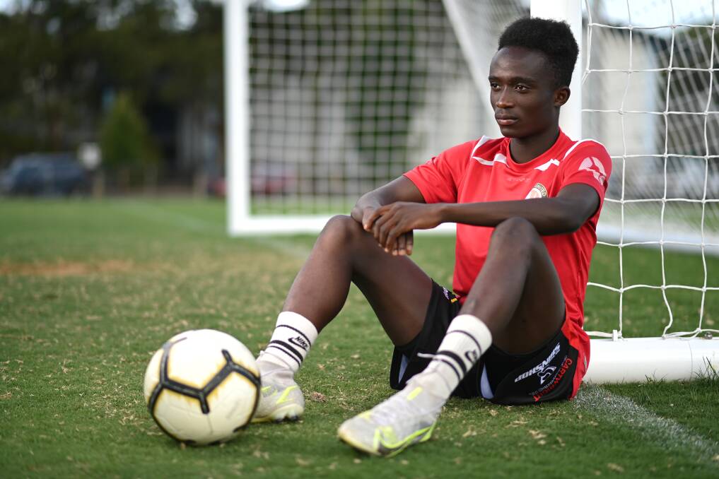 NEW HOME: Highly-rated Murray United forward David Hassan has made a new life for himself in Australia after leaving Burundi with most of his family, although his father remains in Africa. Picture: MARK JESSER