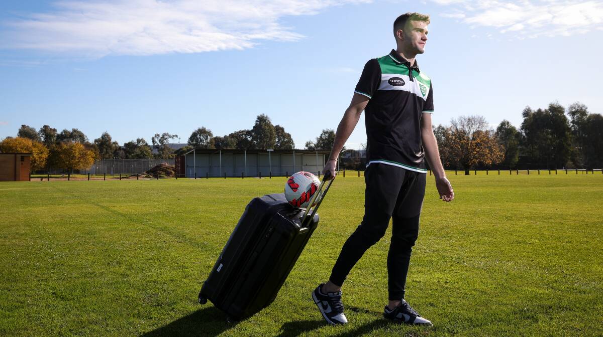 TAKING OFF: Ben Smith has played his last game for Albury United and is jetting off to England for a crack at the pro game. Picture: JAMES WILTSHIRE