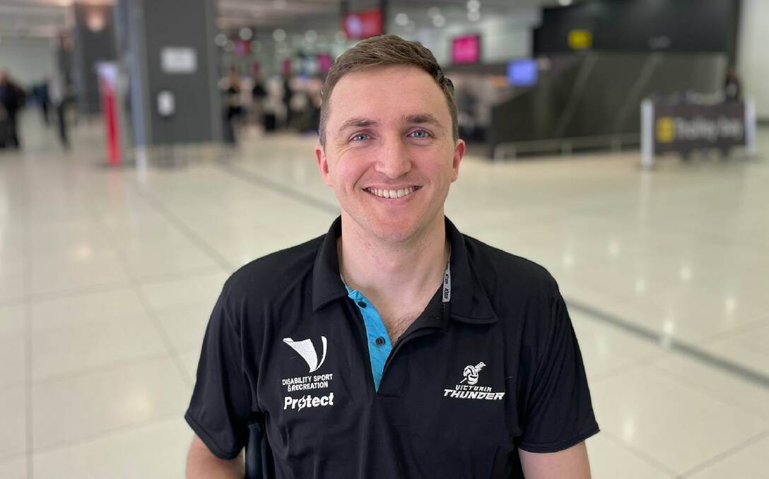 Former Albury Tigers footballer James McQuillan is on the Gold Coast this weekend playing for Victoria at the Wheelchair Rugby National Championship.