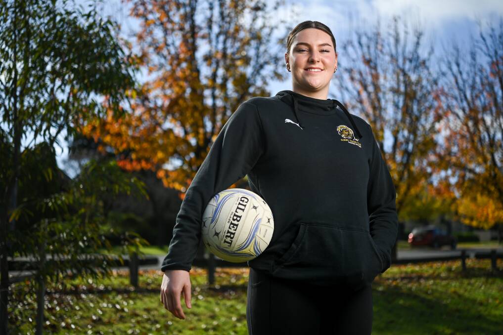 Teenage goal-shooter Lilli Howe has played for Albury Tigers since 2019 but this season is her first in the club's A-grade after reaching the Ovens and Murray B-grade grand final last year. Picture by Mark Jesser
