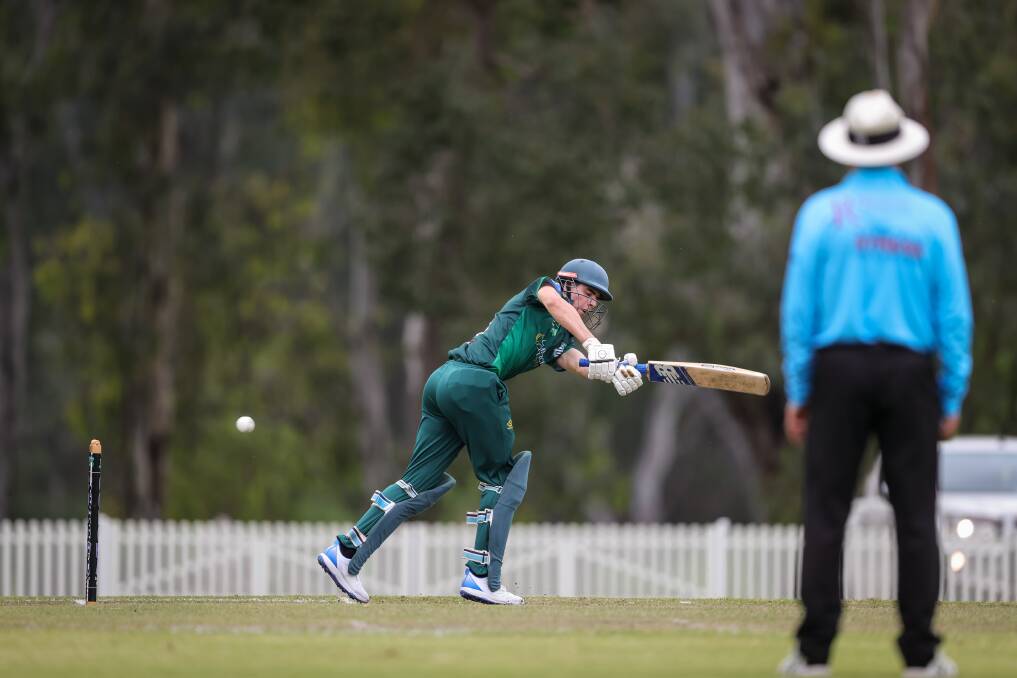 Ed Kreutzberger faced 74 balls for his 45 in St Patrick's win over Corowa. Picture by James Wiltshire