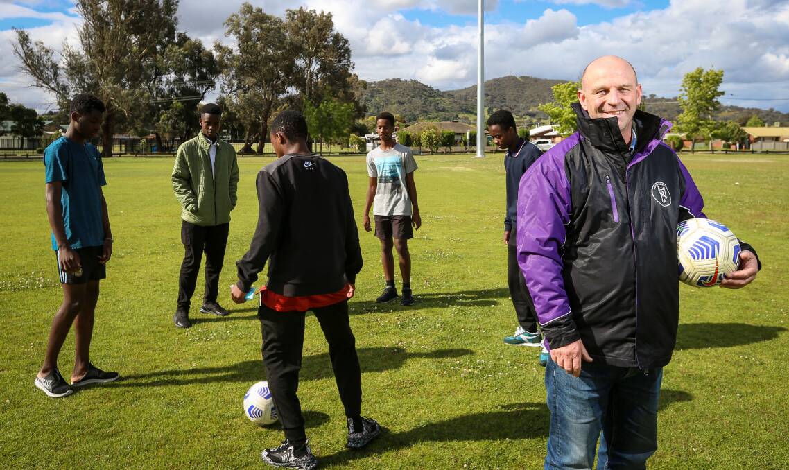 PURPLE GAIN: Melrose coach Darren Colston has worked closely with African refugees who have come to play at the club. Picture: JAMES WILTSHIRE