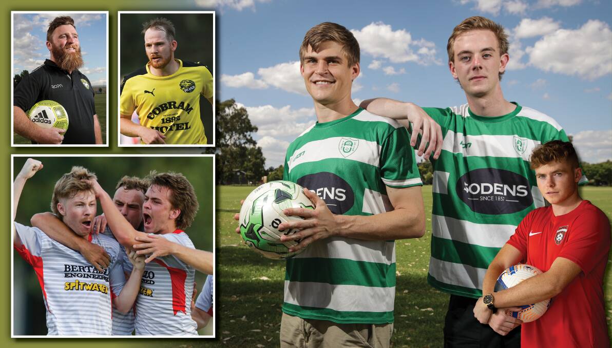 READY TO RUMBLE: Ryan Luty and Jordan Hore have joined Albury United from Wangaratta, where Liam Nash heads the newcomers. Josh O'Farrell is coaching St Pats while Bill Puckett can focus on playing at Cobram and there are few more exciting players in the league than Boomers' Kye Halloway. Pictures: JAMES WILTSHIRE, MARK JESSER & ASH SMITH