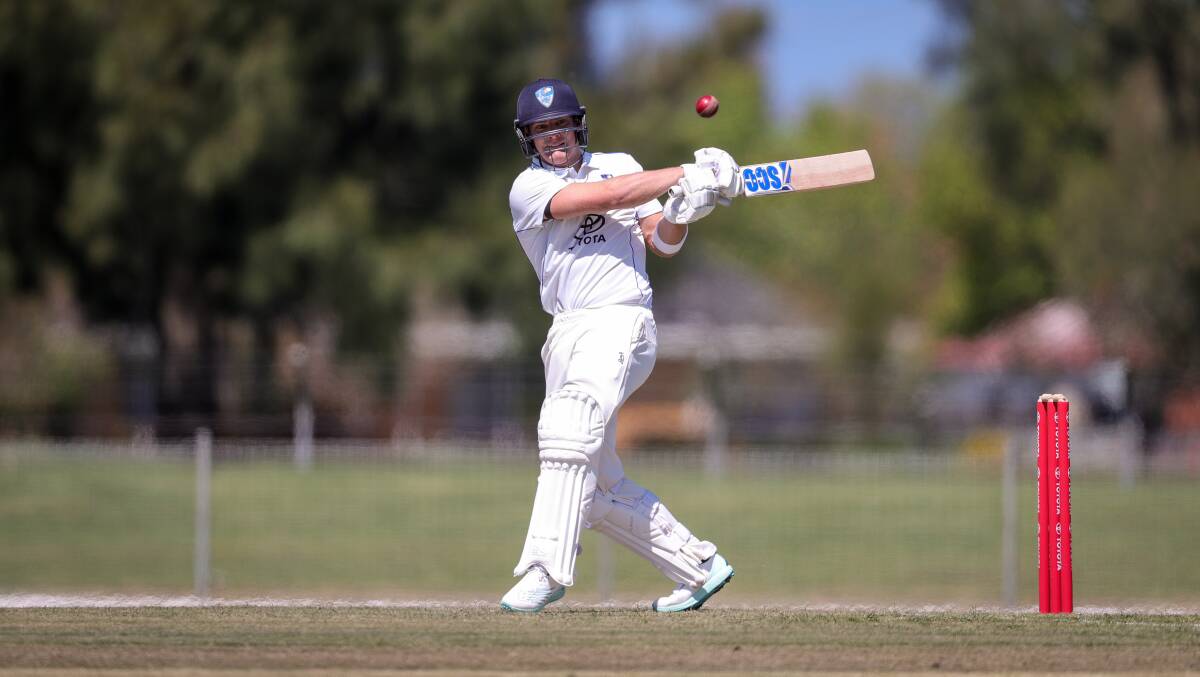 Blake MacDonald looks to get after the bowling for ACT/NSW Country. Picture by James Wiltshire