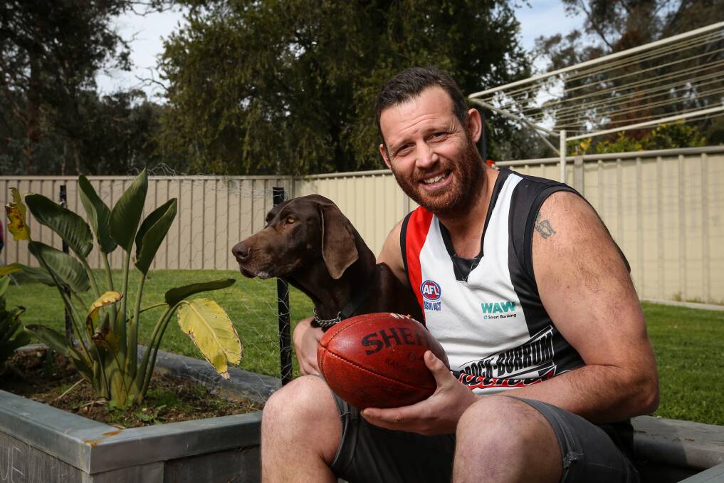 TAKING THE LEAD: Matt Seiter, pictured with dog Coco, has increasingly focused on player wellbeing in the wake of COVID-19 restrictions and lockdowns. Picture: JAMES WILTSHIRE