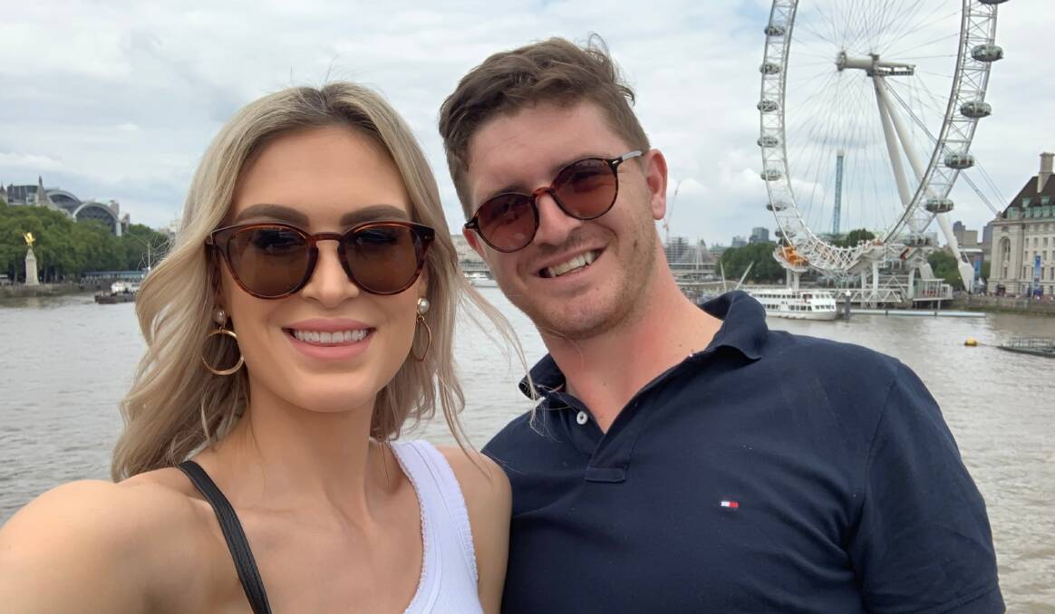 FRESH START: Jarryd Hatton in London with his fiancee Georgia-May Tighe.
