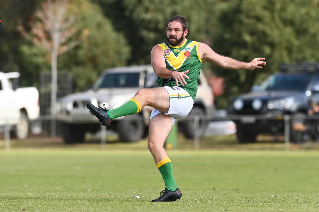 GREEN MACHINE: Matt Sharp led Holbrook to second place on the Hume league ladder last season, with 14 wins from 16 games, but COVID denied them the chance to play finals. Picture: MARK JESSER