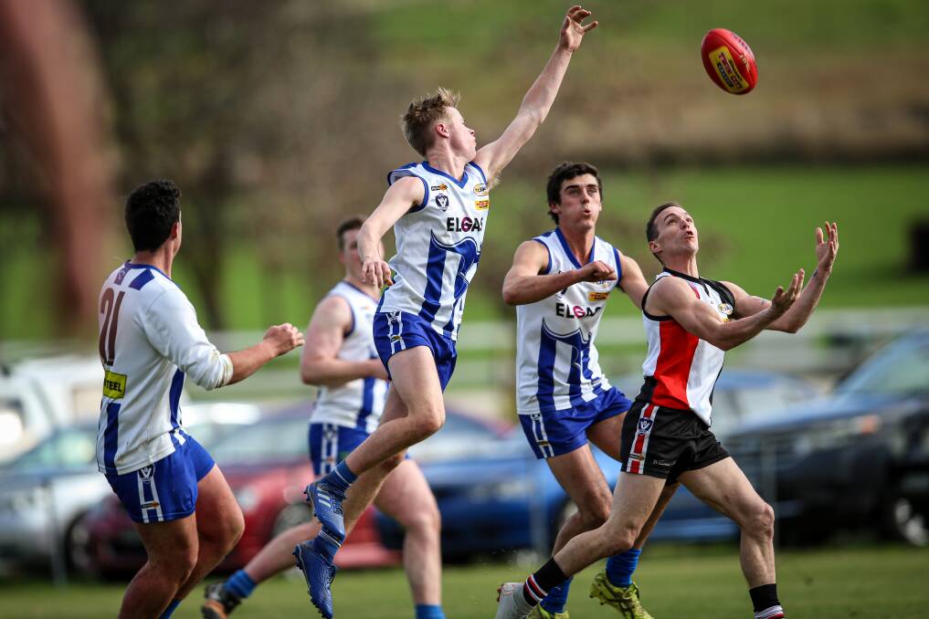 Yackandandah (blue and white) are keen to get playing again. Picture: JAMES WILTSHIRE