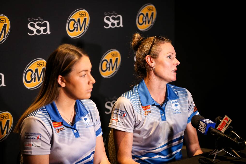 Liv Sinclair and Georgie Bruce ahead of the 2019 grand final. Picture: JAMES WILTSHIRE