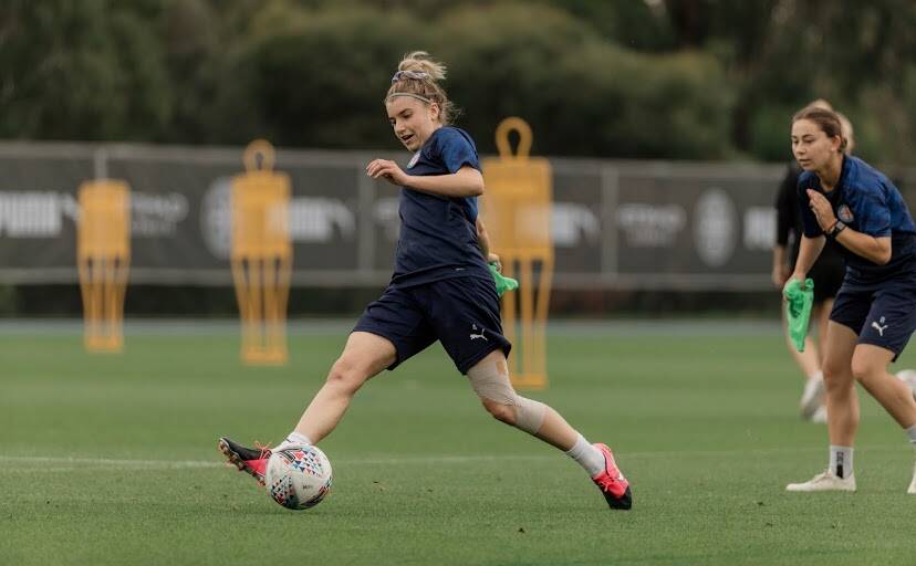 BEST FOOT FORWARD: Melbourne City defender Chelsea Blissett, who grew up in Albury, has been given the green light to resume team training after having two knee surgeries and a shoulder reconstruction in the past year.
