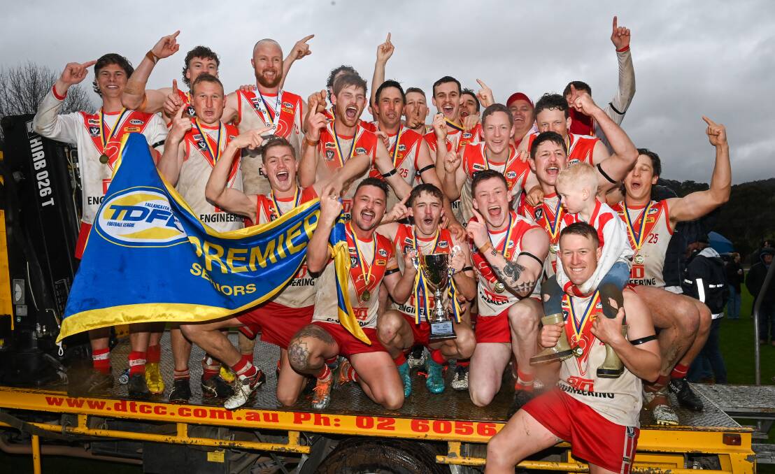 Chiltern celebrate their first TDFL premiership. Picture by Mark Jesser