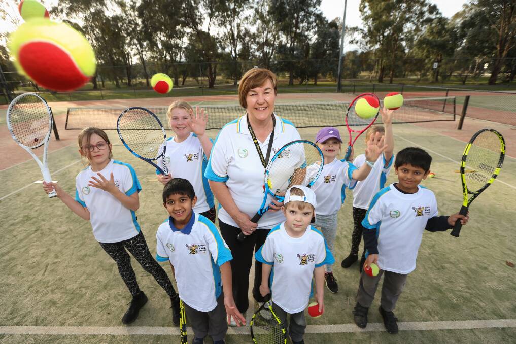 NET LOSS: Barbara Honey-Martin runs her final classes at HoneyBee Kidz Tennis in Thurgoona this week after more than 20 years teaching young children on the Border how to play the sport. Picture: JAMES WILTSHIRE