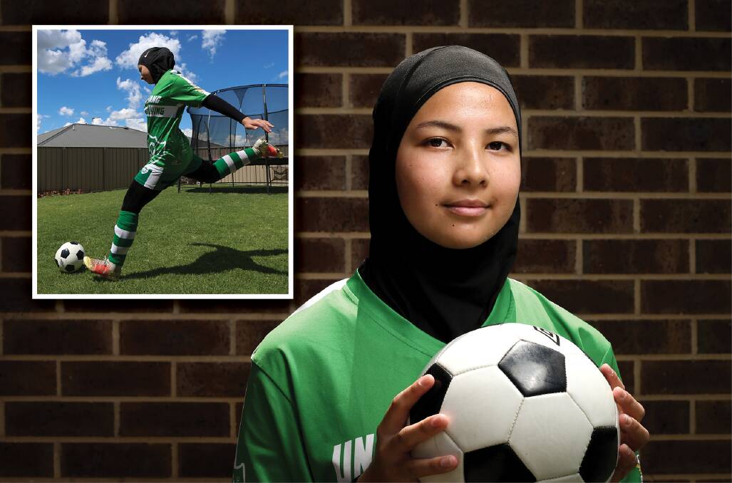YES WE CAN: Soccer is a game for young Muslim girls too, says Albury United player Syahirah Mohd Rizam. Picture: JAMES WILTSHIRE