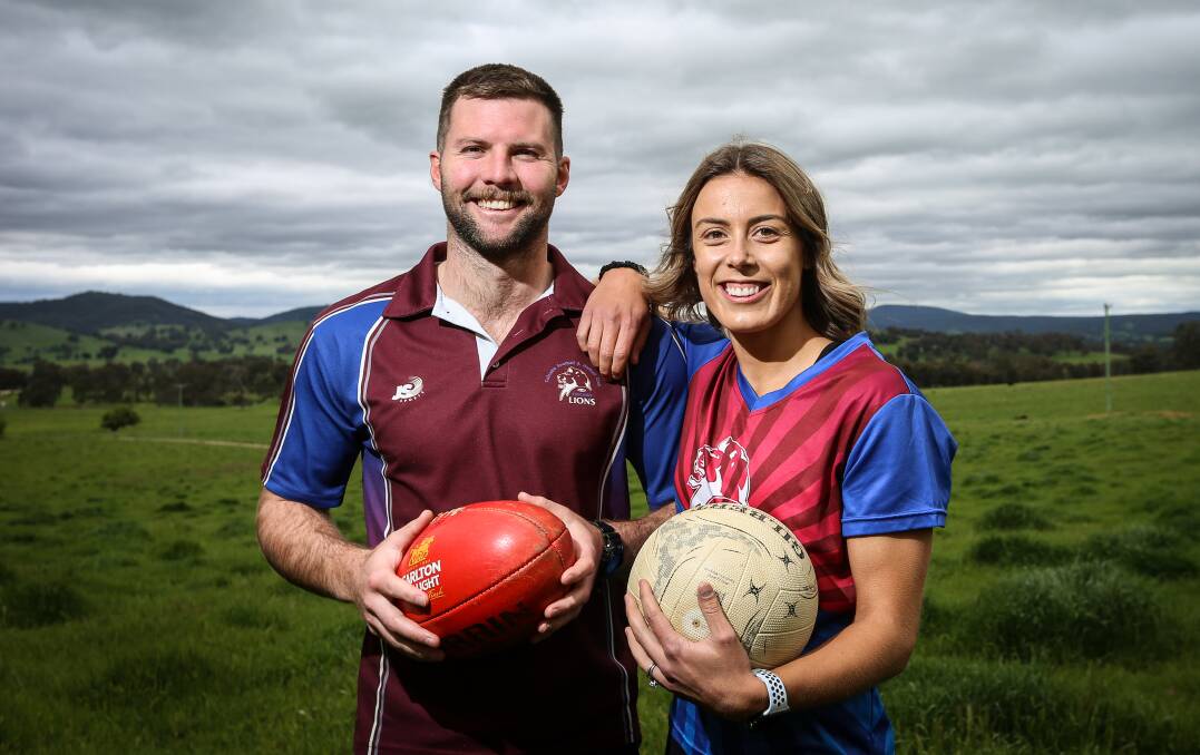 MR & MRS: Culcairn's 2022 football and netball coaches, Tim and Georgie Haines. Picture: JAMES WILTSHIRE